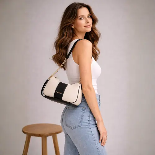 Miraggio Bella Colorblocked Shoulder Bag for Women – Adjustable & Detachable Sling Strap | Stylish Crossbody & Shoulder Purse