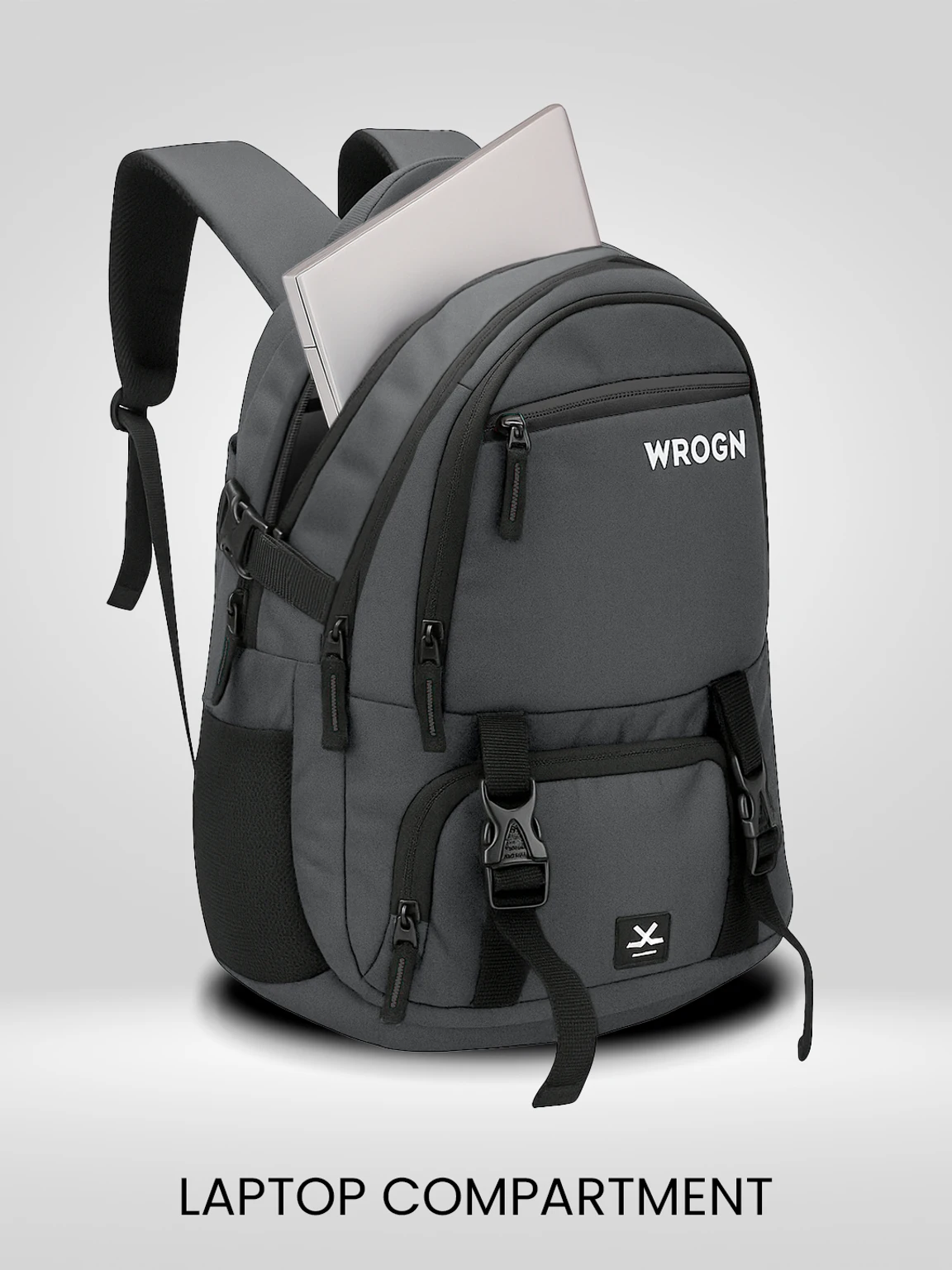 WROGN Large 40 L Laptop Backpack ASHPER Unisex with USB Port and Rain Cover (Grey)