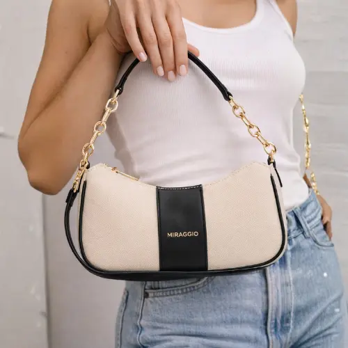 Miraggio Bella Colorblocked Shoulder Bag for Women – Adjustable & Detachable Sling Strap | Stylish Crossbody & Shoulder Purse