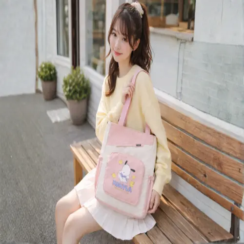 Valerie Anime Shoulder Bag for Girls – Cute Cartoon Tote Bag with Multi-Straps | Stylish Travel & School Handbag