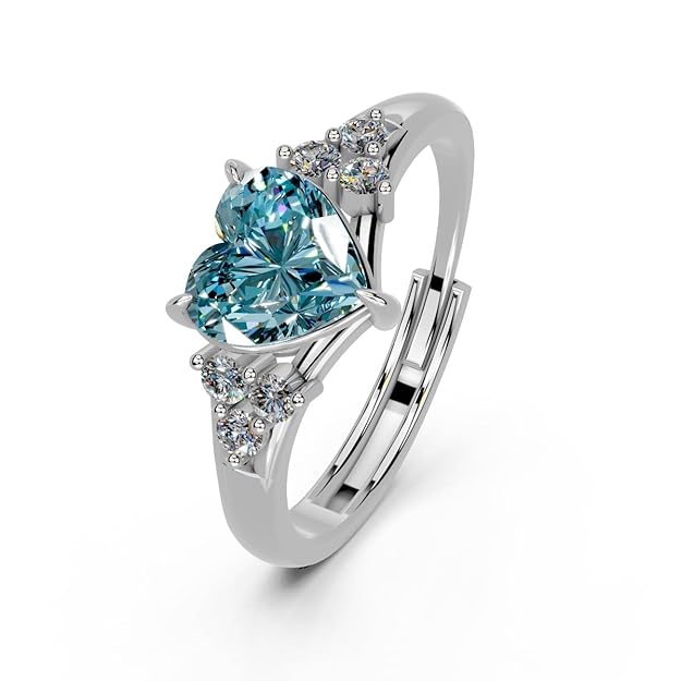 925 Sterling Silver Heart Design Ring for Women & Girls | Adjustable Minimal Jewellery | Available in Silver & Gold Finish