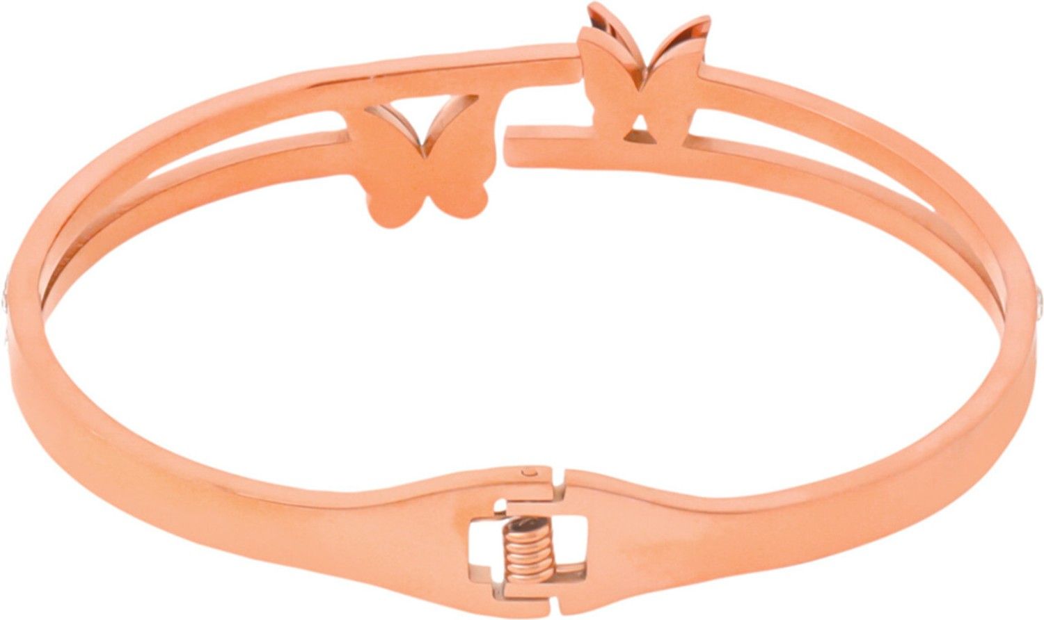 inner side view of rose gold dual kada bracelet smooth finish