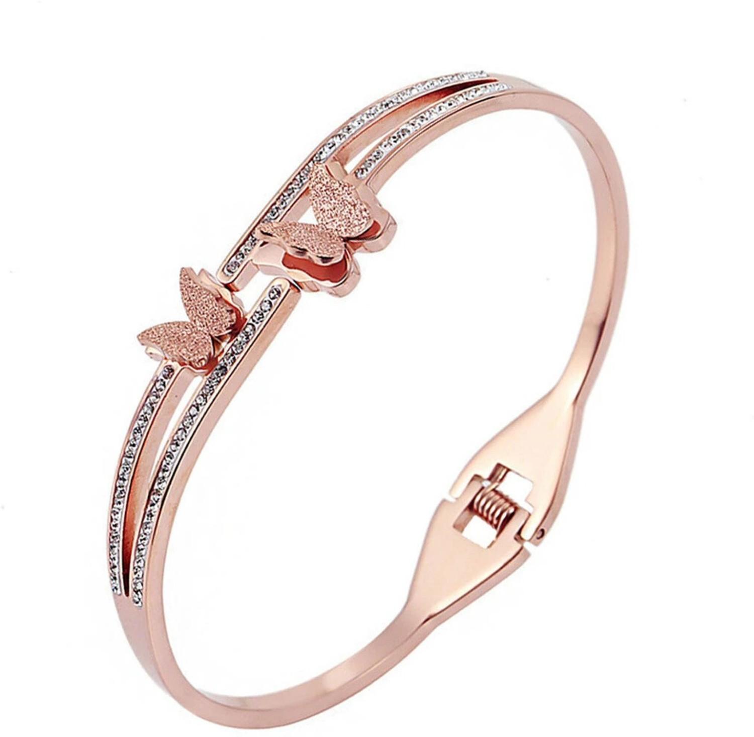 rose gold plated dual kada bracelet for women stylish jewellery