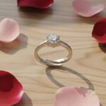 close up cubic zirconia stone silver ring detail