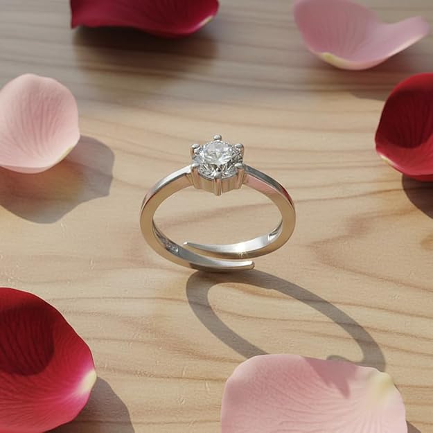 close up cubic zirconia stone silver ring detail