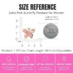pink butterfly necklace size chart chain length pendant size measurement adjustable gold chain jewelry dimensions