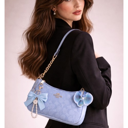 Seraphina  pastel   Blue & grey brown  Signature Monogram Shoulder Bag – Versatile Crossbody Handbag for Women