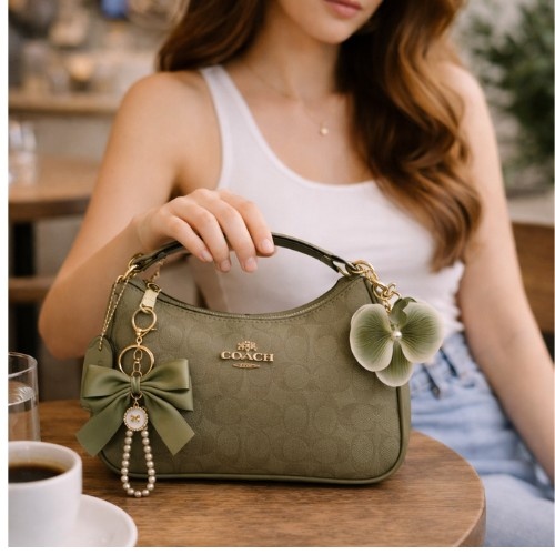 Seraphina  pastel   Blue & grey brown  Signature Monogram Shoulder Bag – Versatile Crossbody Handbag for Women