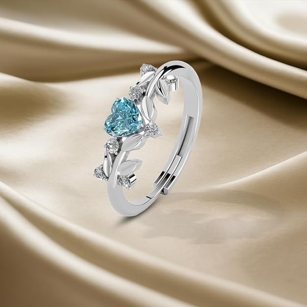 925 Sterling Silver Heart Design Ring for Women & Girls | Adjustable Minimal Jewellery | Available in Silver & Gold Finish