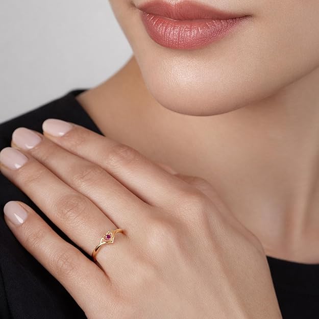 925 Sterling Silver Heart Design Ring for Women & Girls | Adjustable Minimal Jewellery | Available in Silver & Gold Finish