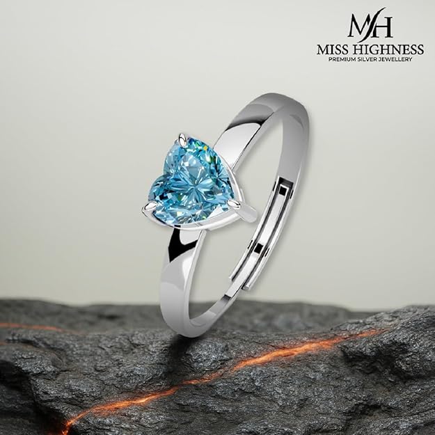 925 Sterling Silver Heart Design Ring for Women & Girls | Adjustable Minimal Jewellery | Available in Silver & Gold Finish