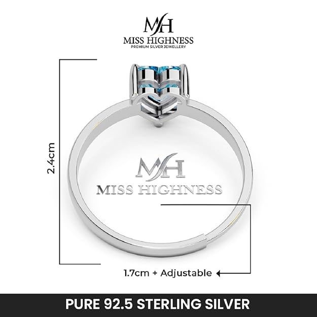 925 Sterling Silver Heart Design Ring for Women & Girls | Adjustable Minimal Jewellery | Available in Silver & Gold Finish