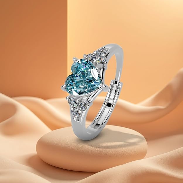 925 Sterling Silver Heart Design Ring for Women & Girls | Adjustable Minimal Jewellery | Available in Silver & Gold Finish