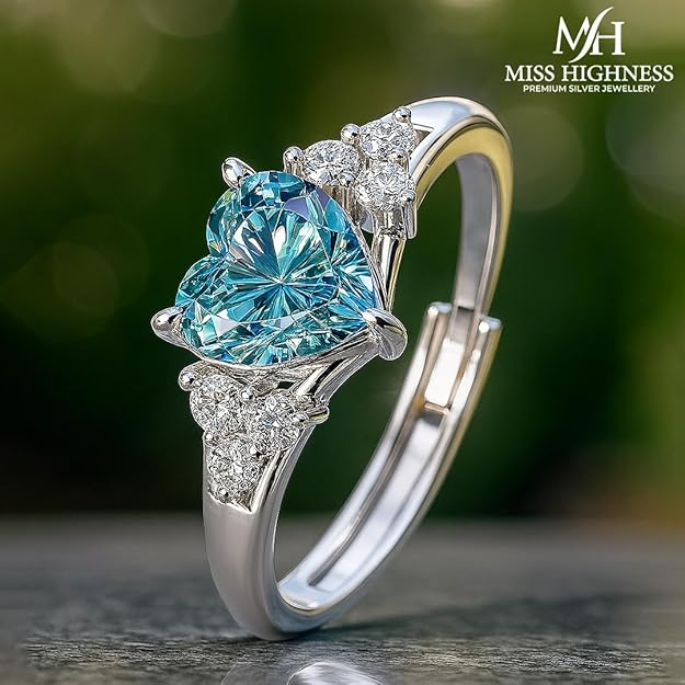 925 Sterling Silver Heart Design Ring for Women & Girls | Adjustable Minimal Jewellery | Available in Silver & Gold Finish