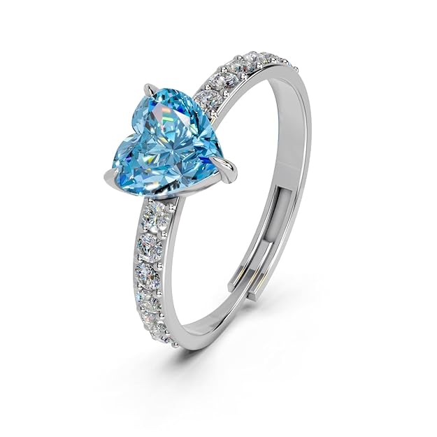 925 Sterling Silver Heart Design Ring for Women & Girls | Adjustable Minimal Jewellery | Available in Silver & Gold Finish